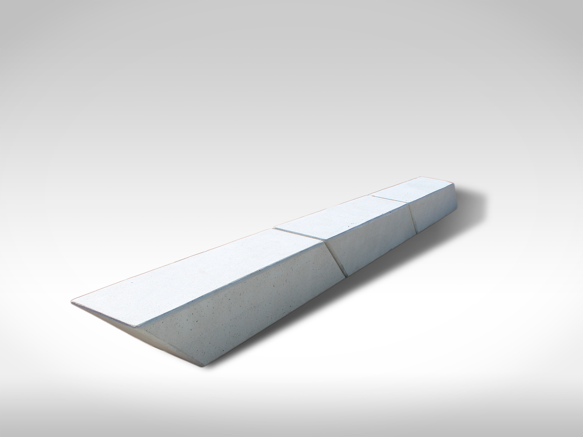 Sven segmental white precast concrete bench Vancouver BC Sanderson