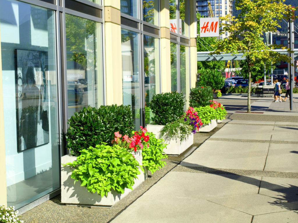 Commercial and Security Rectangular Precast Concrete Planters Precast