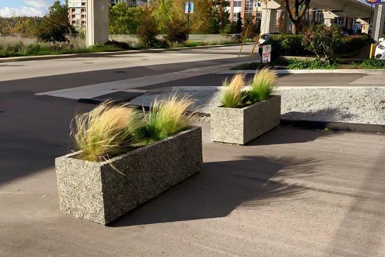 Commercial Precast concrete planters and barriers