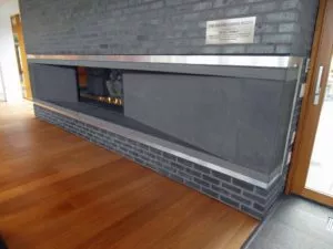 Custom architectural precast concrete fireplace surround