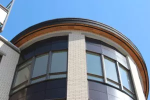 curved 10' custom architectural precast concrete lintel Port Coquitlam, BC