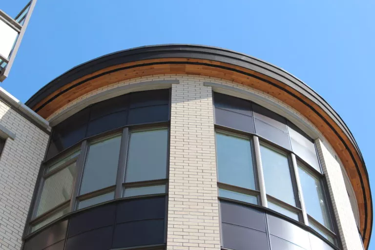 curved 10' custom architectural precast concrete lintel Port Coquitlam, BC