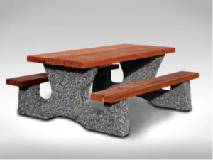 Columbia concrete table with western red cedar slats