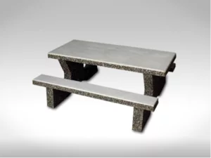Columbia concrete picnic table with smooth solid concrete top