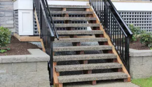 exposed aggregate concrete stair treads