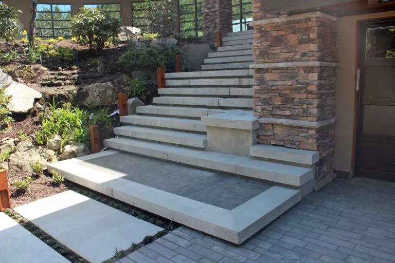 precast concrete stair treads light sandblast finish