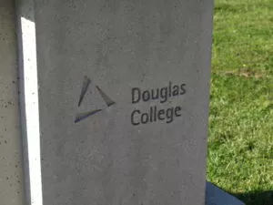 custom precast logo Douglas College New Westminster, BC