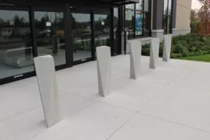 Custom White Store Front Bollards