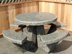 Belcarra Round Polished deli style precast concrete park table