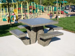 Belcarra square polished precast concrete deli table Confederation Park