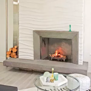 modern prefab custom precast concrete hearth and fireplace