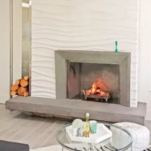 custom precast concrete fireplace surround and hearth