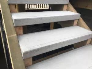 broom finish precast concrete stair case