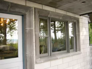custom charcoal cast stone precast concrete Window Surround