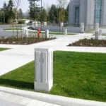 custom decorative post bollards precast concrete Latter Day Saints Langley, BC