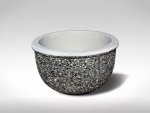 medium bowl LA1 exposed aggregate precast concrete planter