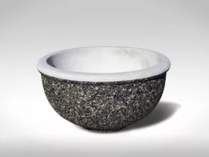 medium bowl LA3 exposed aggregate precast concrete planter