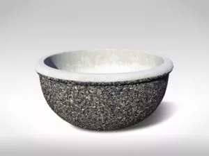 medium bowl LA4 exposed aggregate precast concrete planter