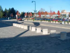 precast concrete oval security bollards Central City, Surrey, BC