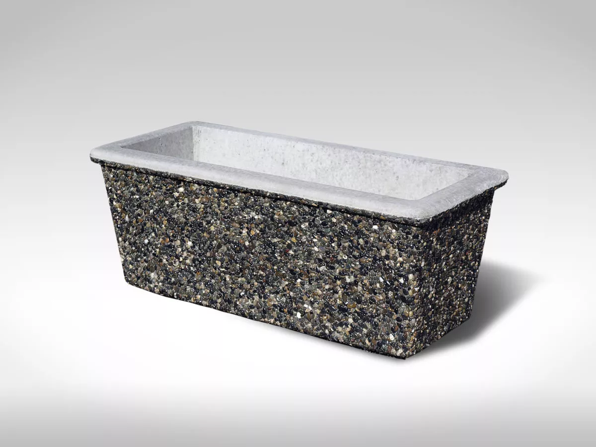 rectangular lipped RL31 exposed aggregate precast concrete planter