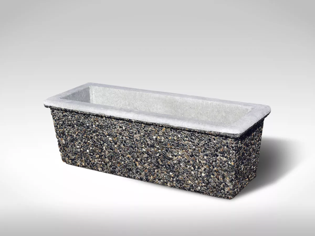 rectangular lipped RL37 exposed aggregate precast concrete planter