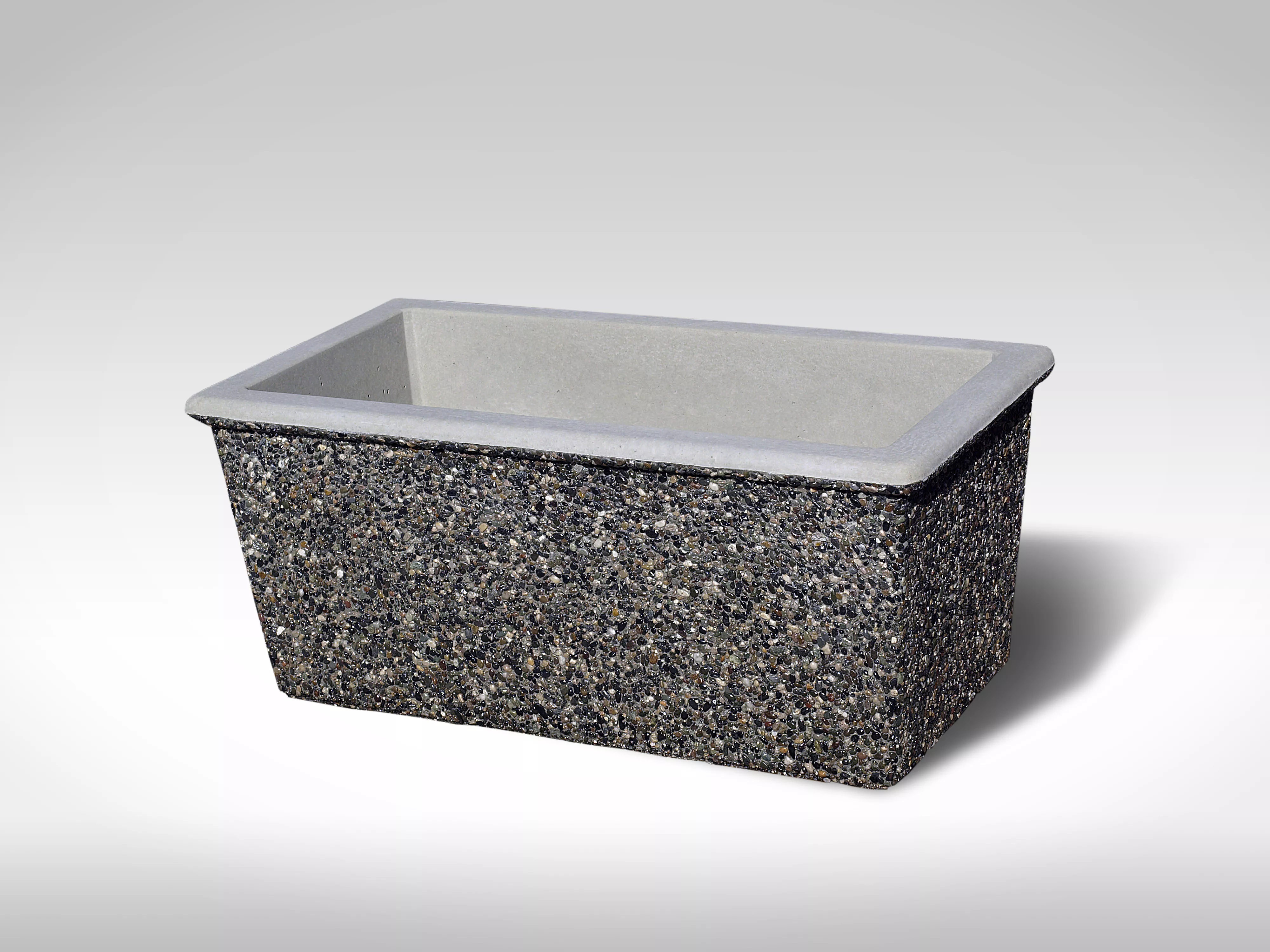 RL37/19 Rectangular Lipped Precast Concrete Planter in exposed aggregate finish