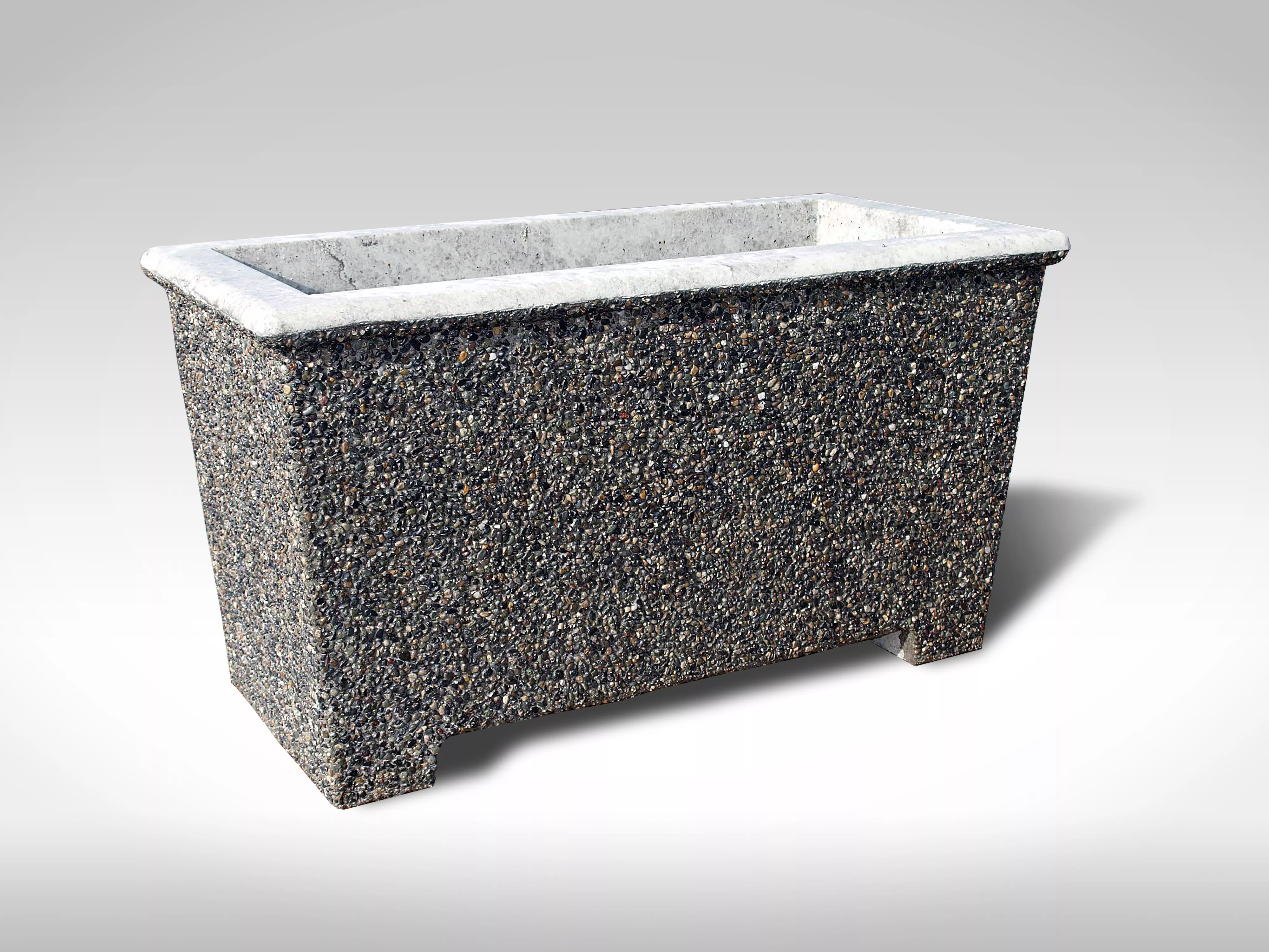 RL4824 Rectangular Lipped Precast Concrete Planter in exposed aggregate finish