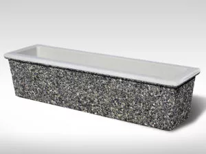 rectangular lipped RL49 exposed aggregate precast concrete planter