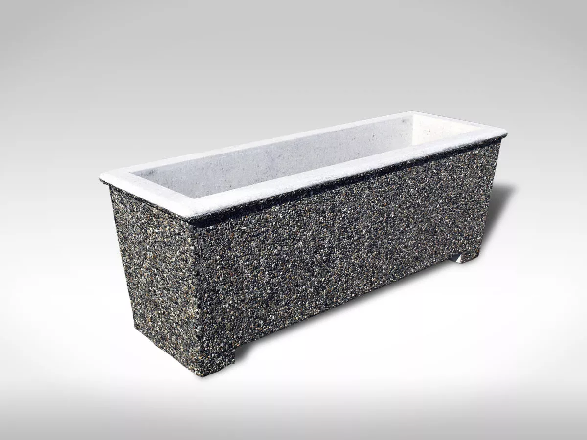 rectangular lipped RL7224 exposed aggregate precast concrete planter
