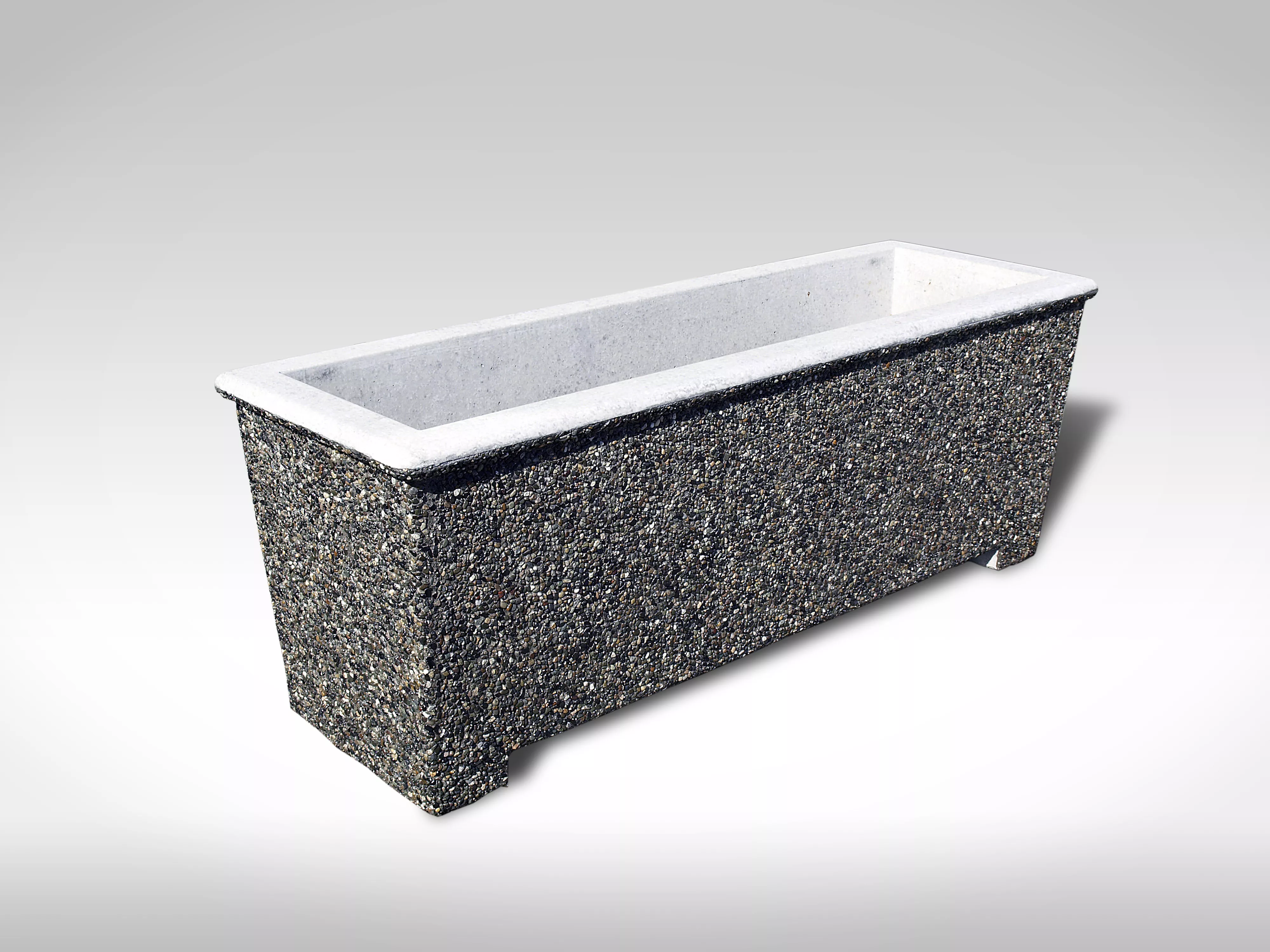 RL7224 Rectangular Lipped Precast Concrete Planter in exposed aggregate finish