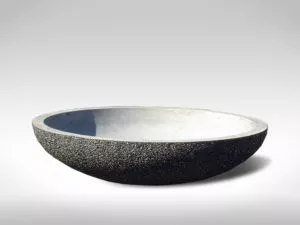 shallow bowl SA6 exposed aggregate precast concrete planter