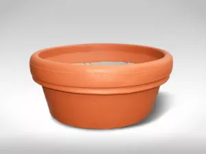 shallow rolled rim RR5 painted smooth precast concrete planter