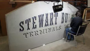 Stewart Bulk Terminals custom precast concrete sign