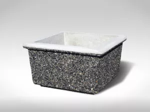 square lipped shallow SL2414 exposed aggregate precast concrete planter