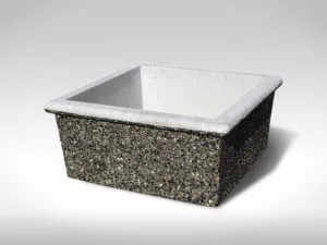 square lipped shallow SL3014 exposed aggregate precast concrete planter