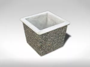 square lipped tall SL15 exposed aggregate precast concrete planter
