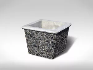 square lipped tall SL19 exposed aggregate precast concrete planter
