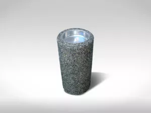 Sunset round exposed aggregate outdoor precast concrete ashtray