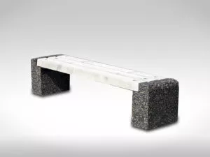 precast concrete outdoor bench plain cement look
