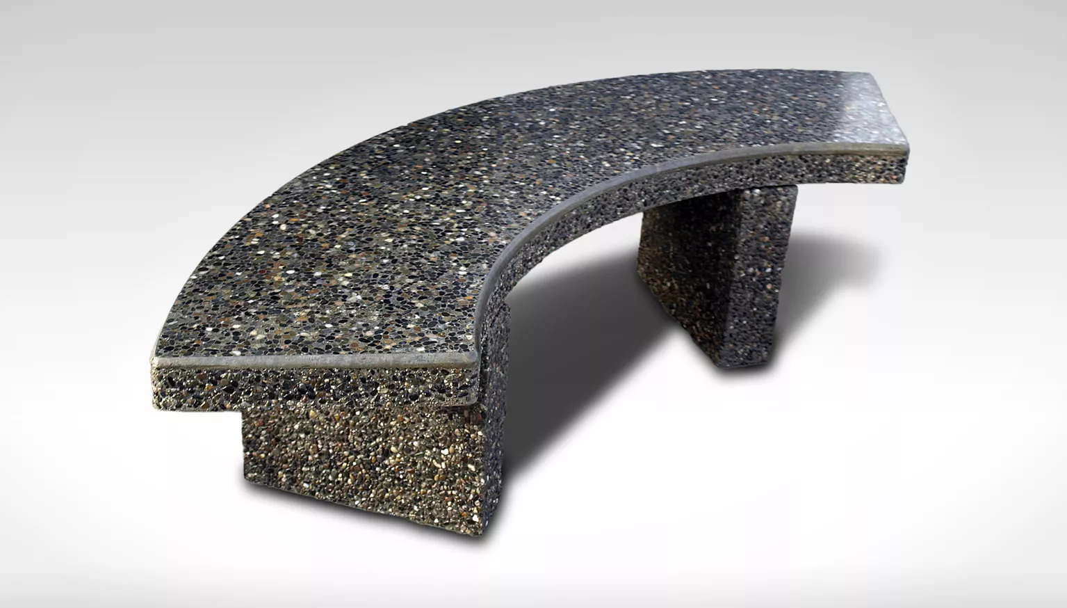 Garibaldi polished precast concrete bench for public spaces
