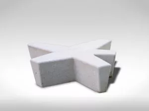 star shaped precast concrete plaza bench white cement