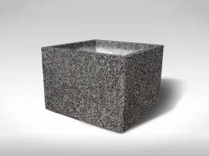 large square exposed aggregate precast concrete planters Vancouver BC