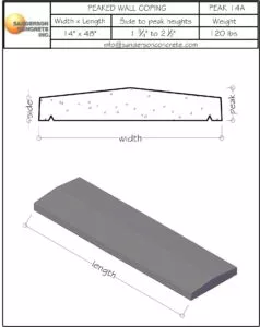 Peak-14A-precast-concrete-wall-coping