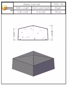 POST13A precast concrete post cap