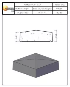 POST14A precast concrete post cap