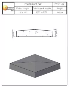 POST16A precast concrete post caps