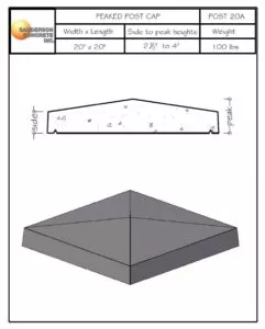 POST20A precast concrete post cap