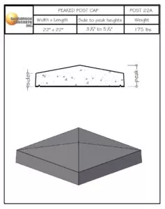 Post22A precast concrete post cap