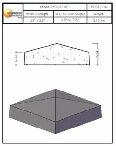 Post23A precast concrete pillar caps