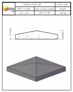 Post24A precast concrete post caps